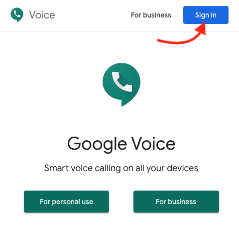 google voice login page