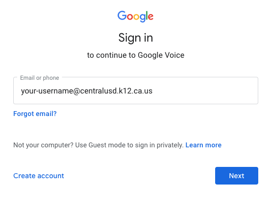 google voice account